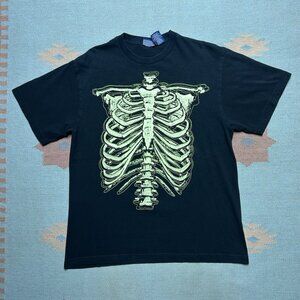 Vintage graphic t shirt skeleton glow in the dark hot topic black adult large